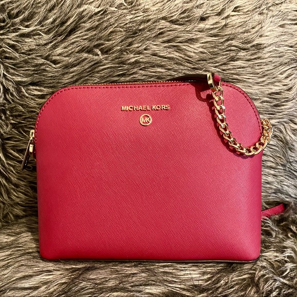 NWT authentic MK leather crossbody dark berry - Picture 5 of 10